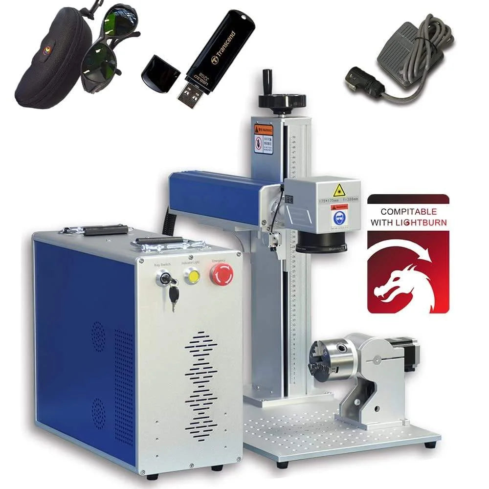 ActionLasers 20w 30w 50w 60w 100w JPT MOPA M7 Fiber Split Laser Marking Machine for Metal Steel Jewelry Ring ActionLasers