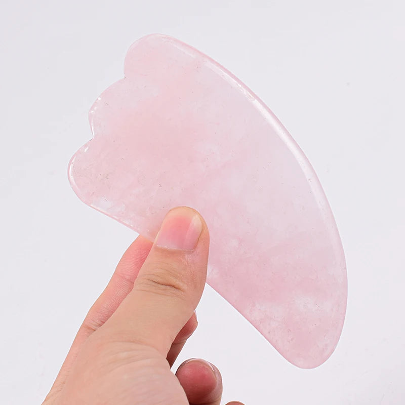 Face Care Massage Roller Natural Rose Quartz Gua Sha Tool Health Skin Acupuncture Massager Neck Slimming Anti Wrinkle Cellulite