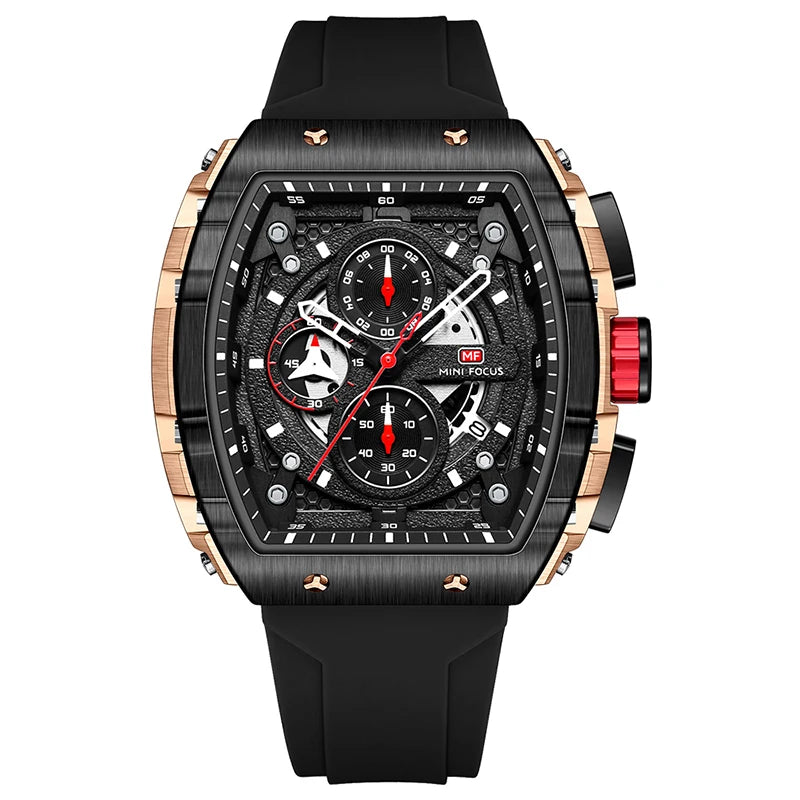 MINI FOCUS 0399 New Silicone Men Watch Business Casual Calendar Quartz Watches Sport Waterproof Luminous Men's Wristwatches