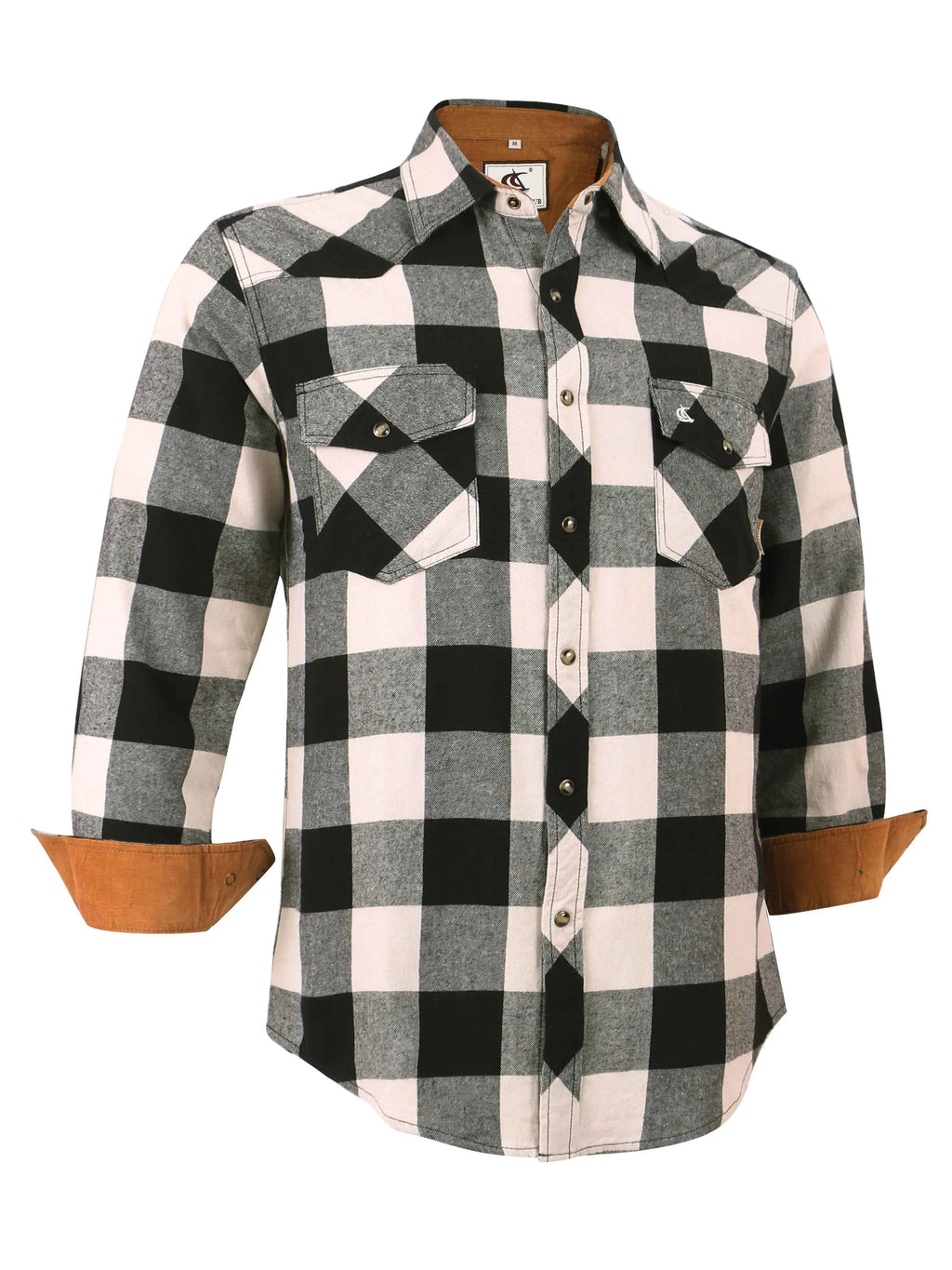 Mens Flannel Pearl Snap Plaid Button up Casual Western Cowboy Long Sleeve Shirts