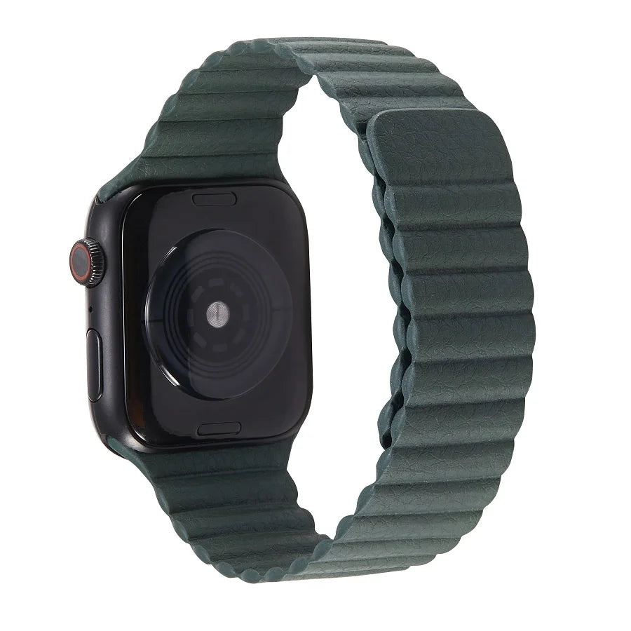 Dropshopping Leather Links for IWatch Band 45mm 41mm 44mm 40mm Magnetic Loop Bracelet for Iwatch Series 8 7 SE 6 5 4 3 Strap