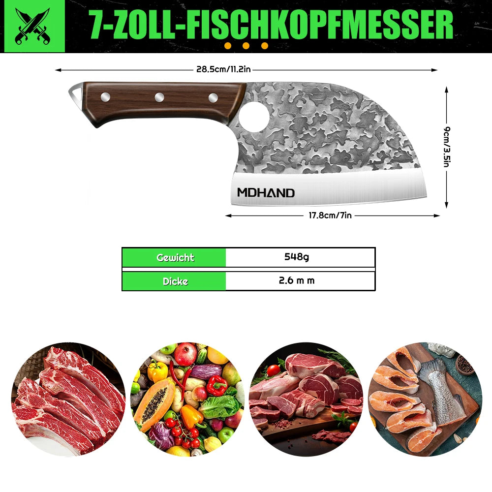 Manual Forging Slaughter Pig Cattle Sheep Boning Knife Stainless Steel Hunting Knife Wood Handle Butcher Knife