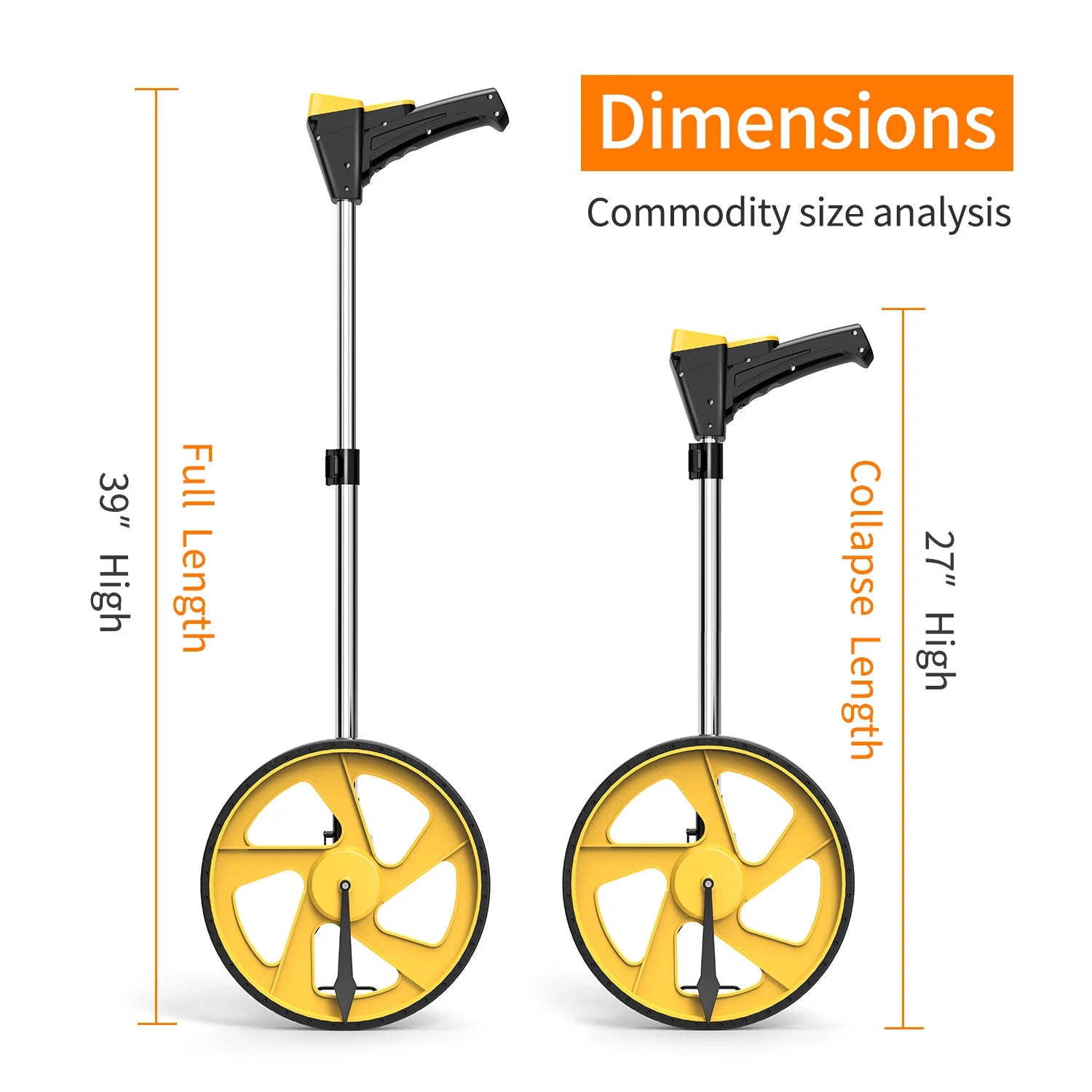 318mm Telescopic Digital Distance Length Walking Metric Feet Measuring Big Wheels Roller