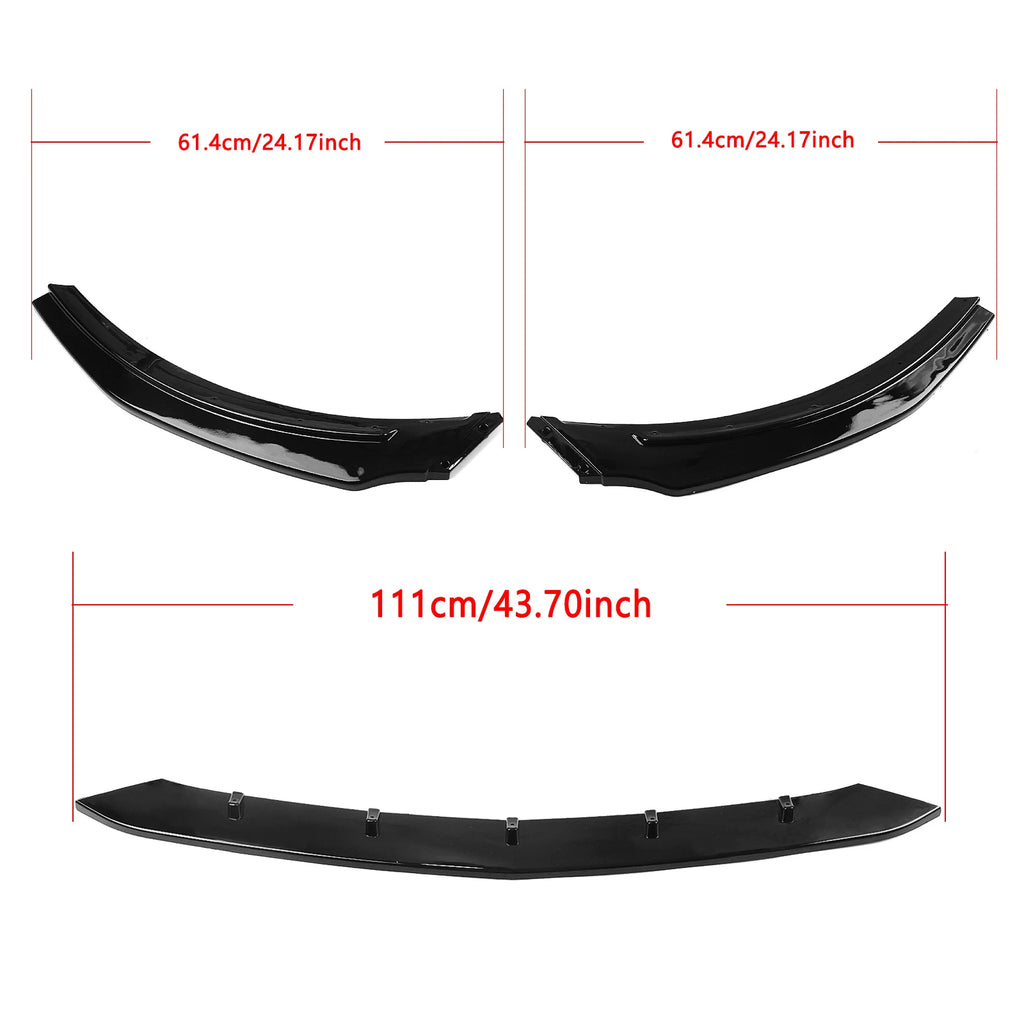 Front Bumper Splitter Lip Kit for Benz W117 C117 CLA180 CLA45 AMG 2017-19 BLK