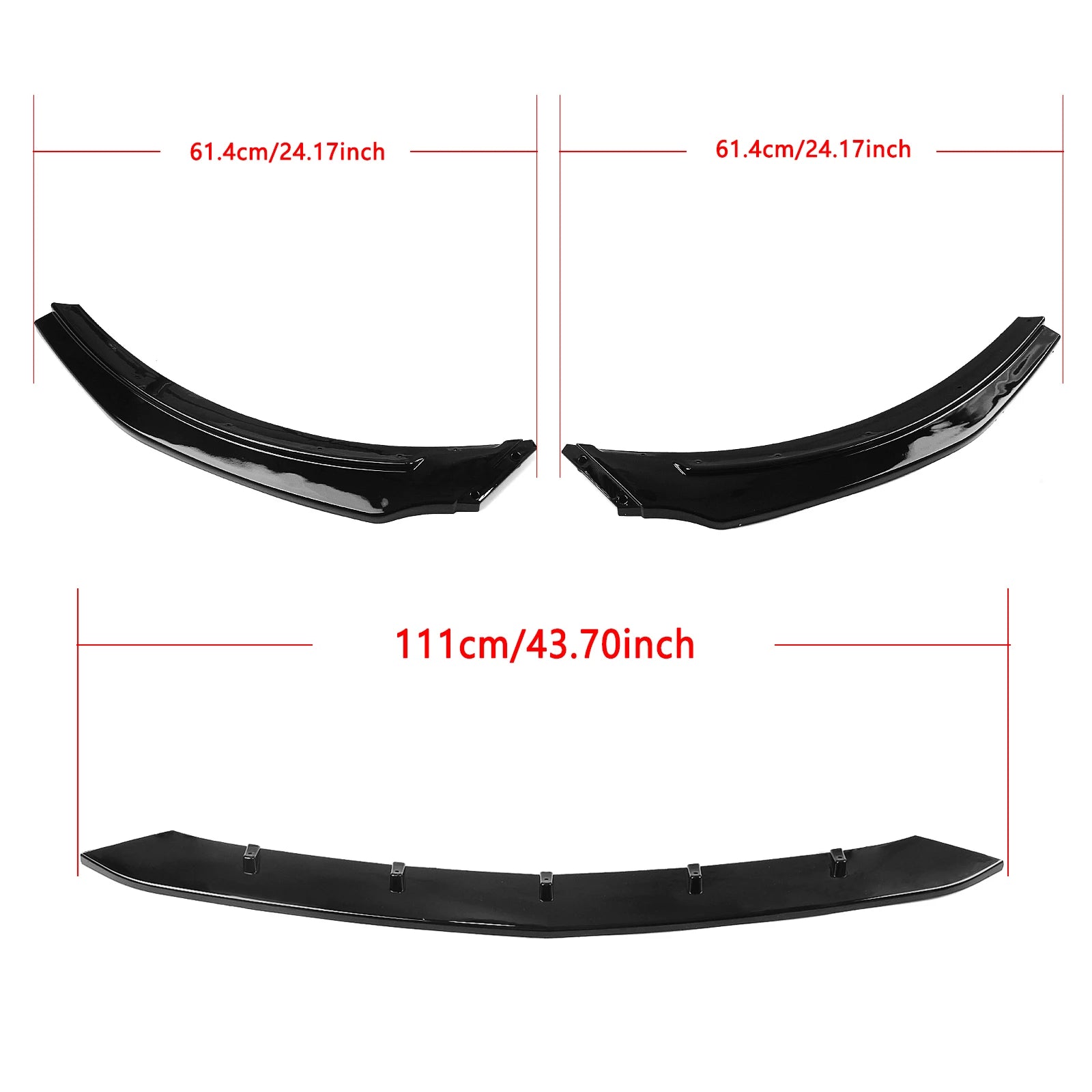 Front Bumper Splitter Lip Kit for Benz W117 C117 CLA180 CLA45 AMG 2017-19 BLK