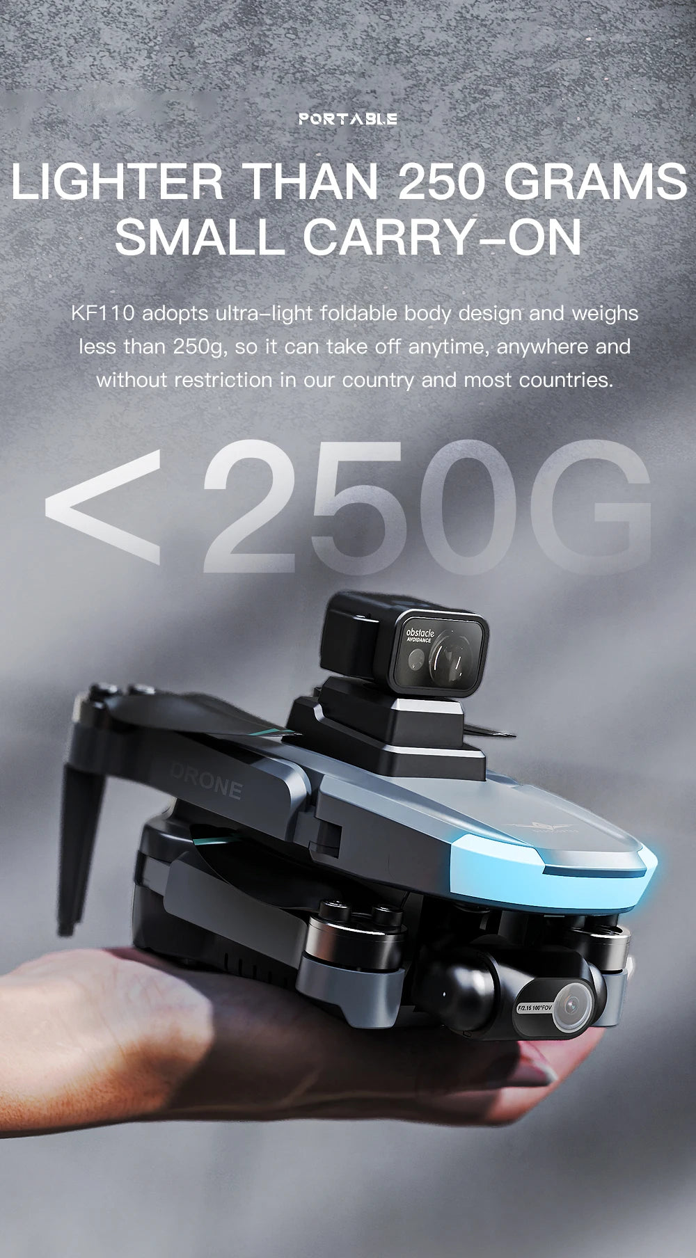 New KFPLAN KF110 MINI Drone Brushless Motor 4K Camera EIS Obstacle Avoidance Professional 226G Quadcopter RC Drone Toy for Gifts
