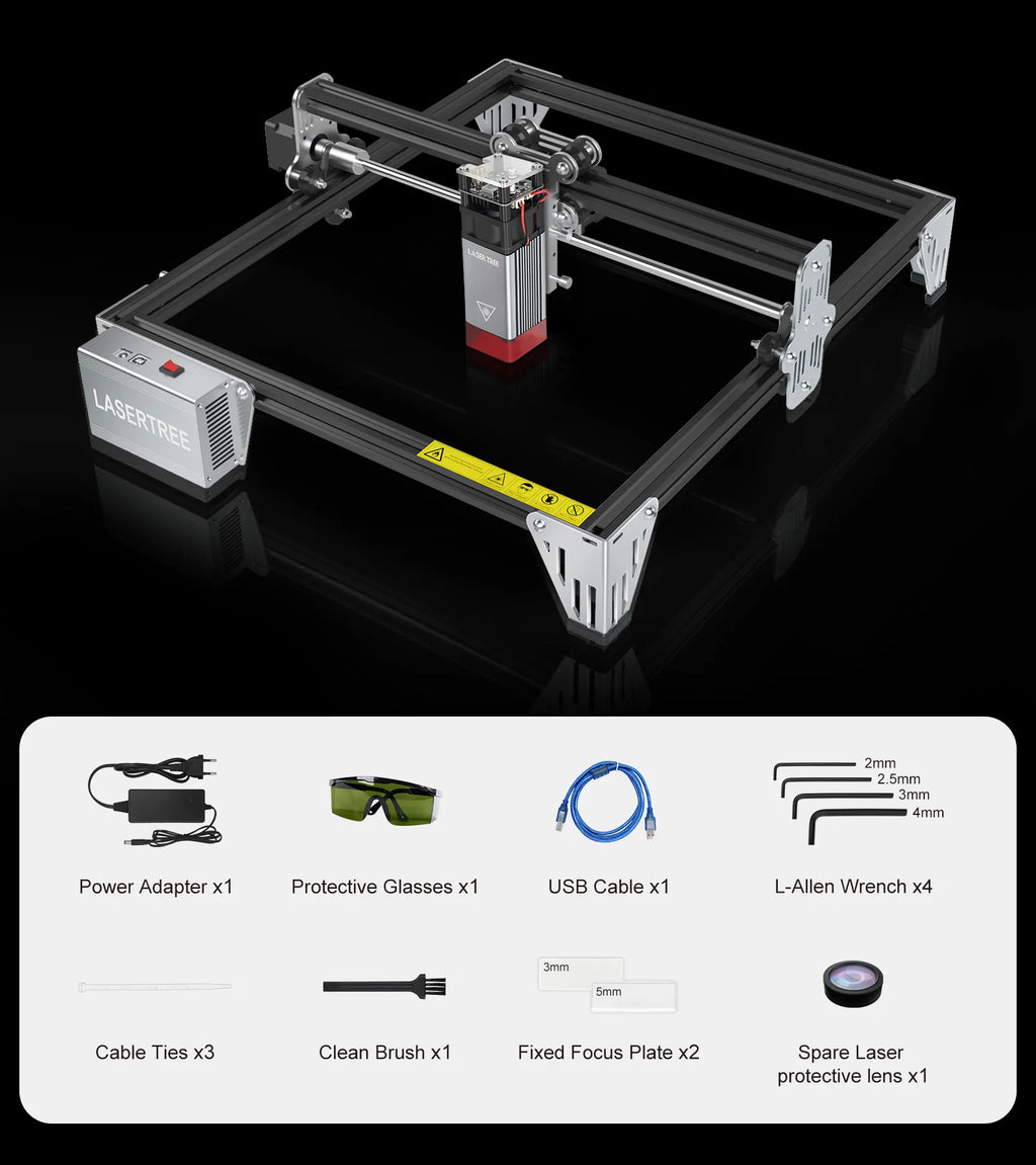 LASER TREE K1 Mini 5w Optical Power 3030  Diode Laser Lazer Engraver Engraving Machine for Plywood Acrylic MDF Leather Wood DIY