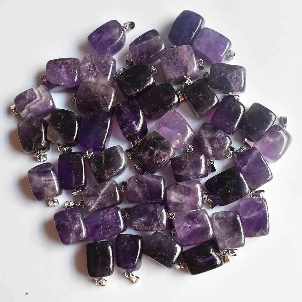 Free shipping hot-selling Good Quality  natural stone amethysts  Irregular charm pendants 50pcs/lot wholesale free shipping