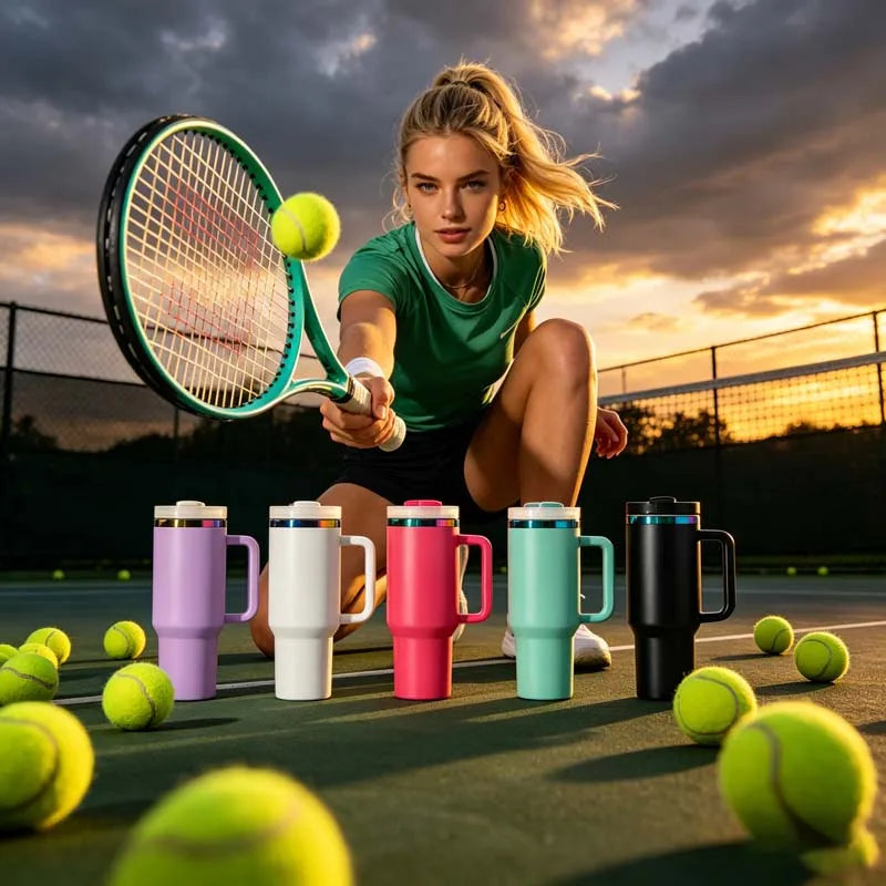 US in Stock Rainbow Plated 40oz insulated Steel Tumbler with Leak-Proof Lid for Secure Carry Anywhere