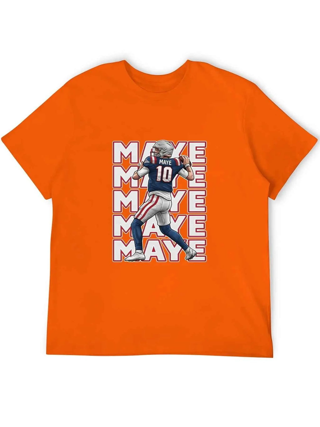USA In-Stock New England Team Culture Shirt MAYE #10 Jersey T-Shirt Men's Casual Crew Neck T-Shirts 100% Cotton 180g Stretch Top