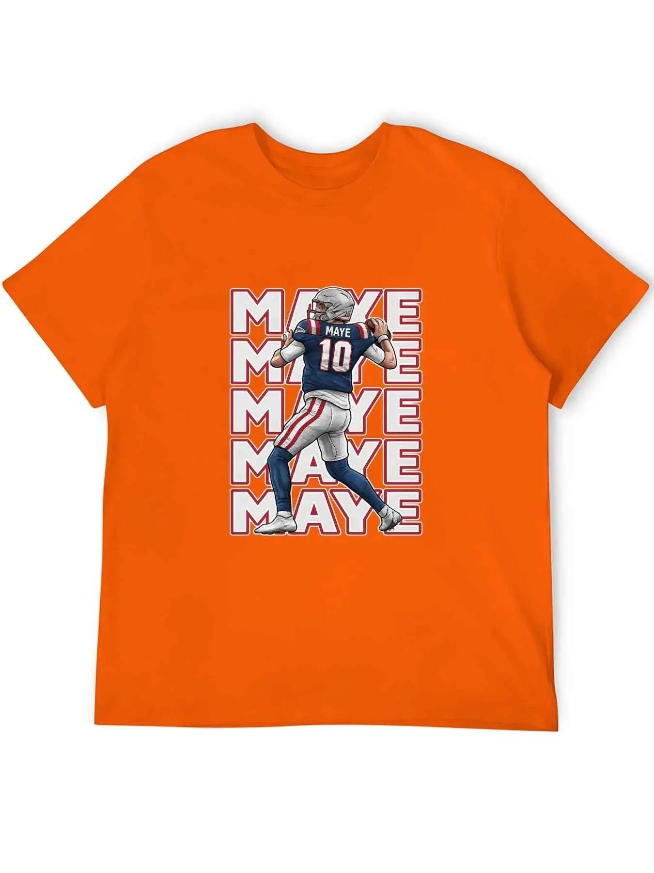 USA In-Stock New England Team Culture Shirt MAYE #10 Jersey T-Shirt Men's Casual Crew Neck T-Shirts 100% Cotton 180g Stretch Top