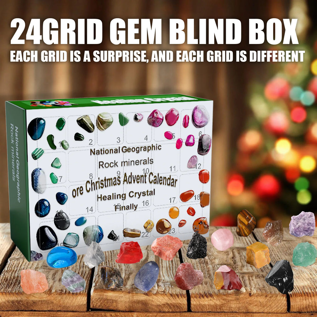 Dowmoo 24 Days Countdown 24 Lattice Ore Surprise Blind Box Christmas Holiday Treasure Gift Box Guess Toy Gift Box