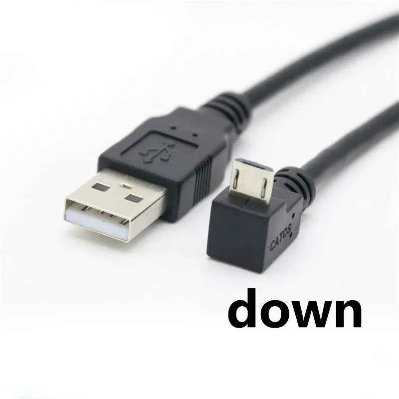 30cm USB 2.0 A Male to Left Right 90 Degree Angle Micro Usb Cable Cord USB Data Cable Adapter Connector Up/Down/Left/Right Style
