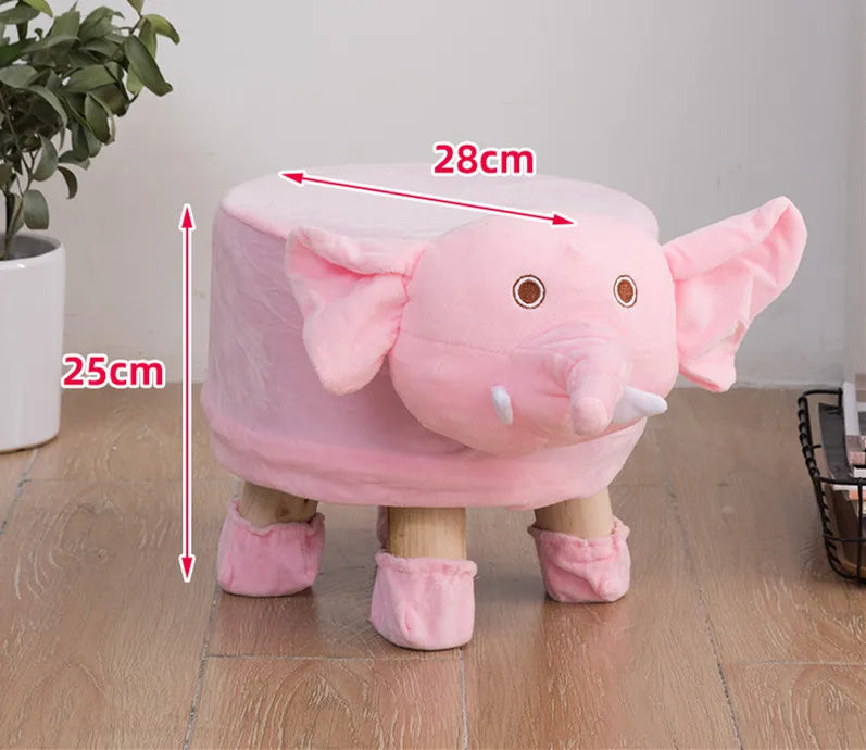 Fashionable Cartoon Shaped Baby Kids Soft Wooden Home Stools