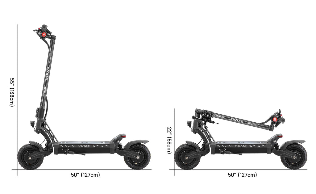 YUME 60v Hawk Dual Motor Electric Scooter 10 Inch Big Wheel 250W Lithium Battery Foldable Kick 70km Range Two-Wheel Vehicle
