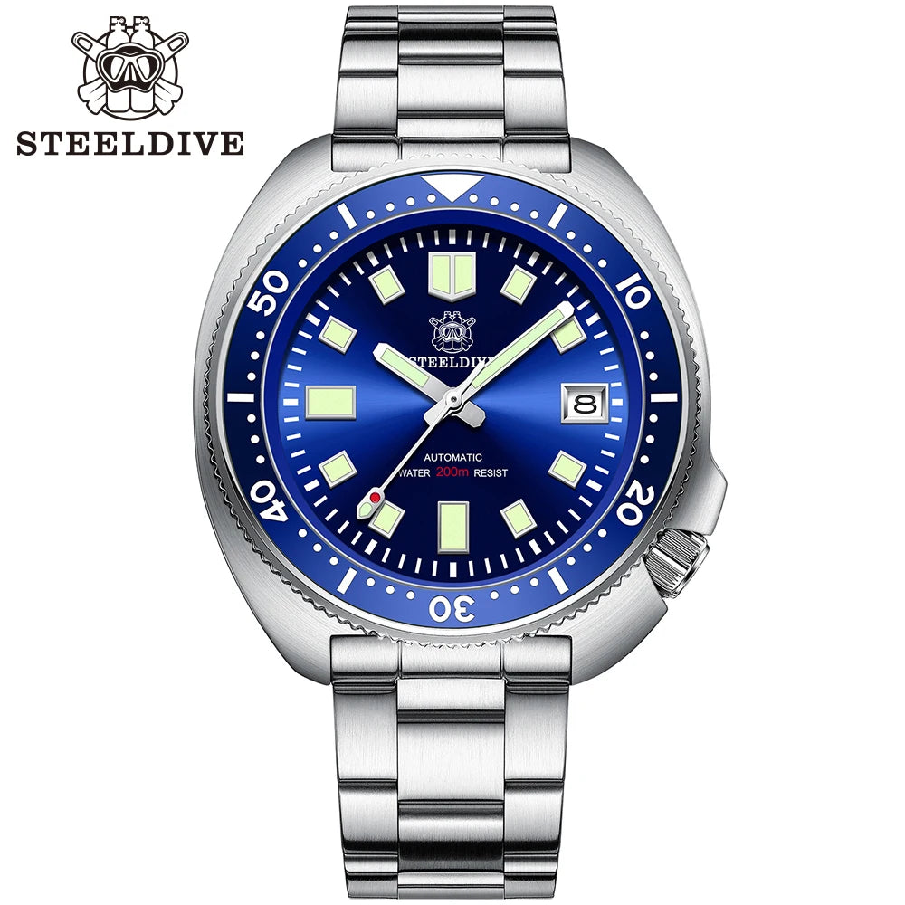 SD1970 Stock Supply Men Mechanical Watch Diving Wristwatch 200 Merter Water Resistance Stainless Steel Watch Relojes Hombre 2024