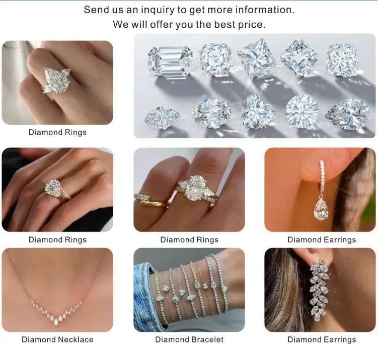 Wholesale Loose Lab Created Diamond Princess Square Cut D Color 0.5CT 0.8CT 1CT 1.5CT 2CT 2.5CT 3CT Lab Grown Diamond
