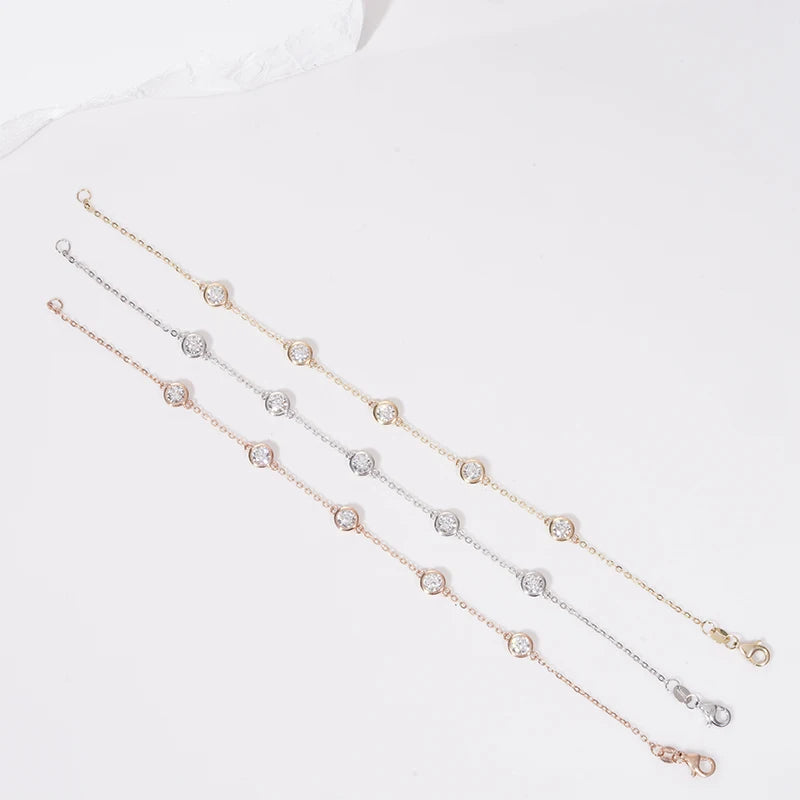 Luxury 14K Gold Lab Diamond Beaded Bracelet Trendy Customized Fashion for Men and Women