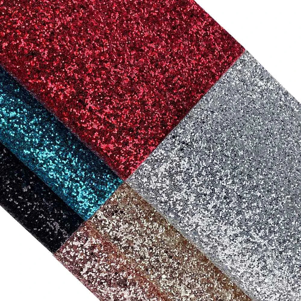 6PCS Glitter Colorful Glitter Artificial Leather Sheet (21 X 30cm) 1 Set Suitable for DIY Stage Decoration Mobile Phone case