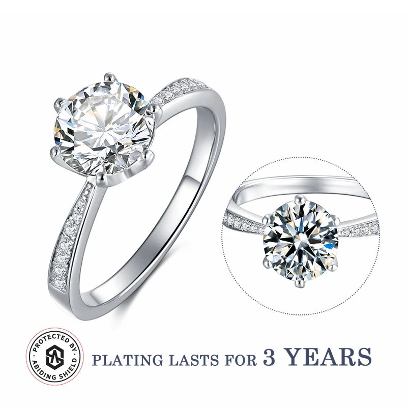 Abiding Jewelry 925 Sterling Silver Customized Jewellery Moissanite Diamond Jewelry 2CT Moissanite Ring