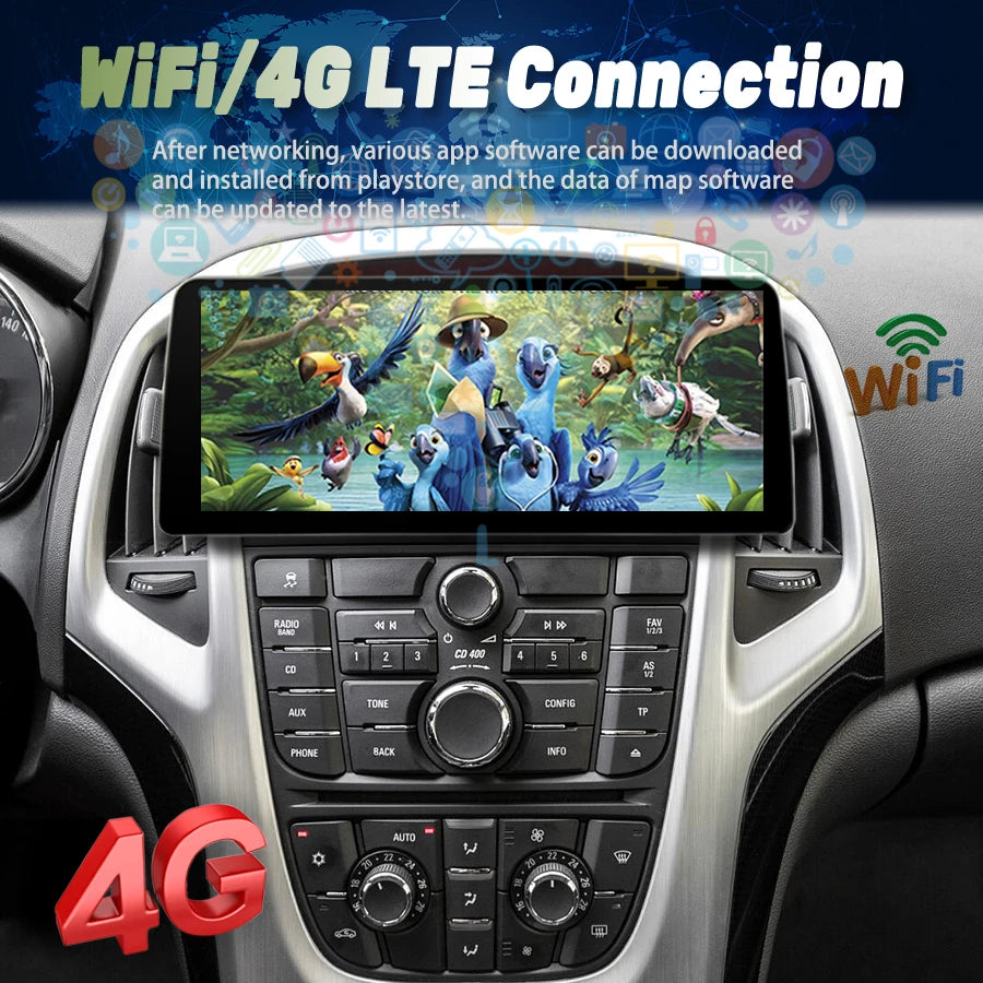 12.3inch Screen Radio Android Car Video Player 2Din Stereo for Buick Excelle for Opel Astra J 2009-2017 GPS Multimedia Carplay