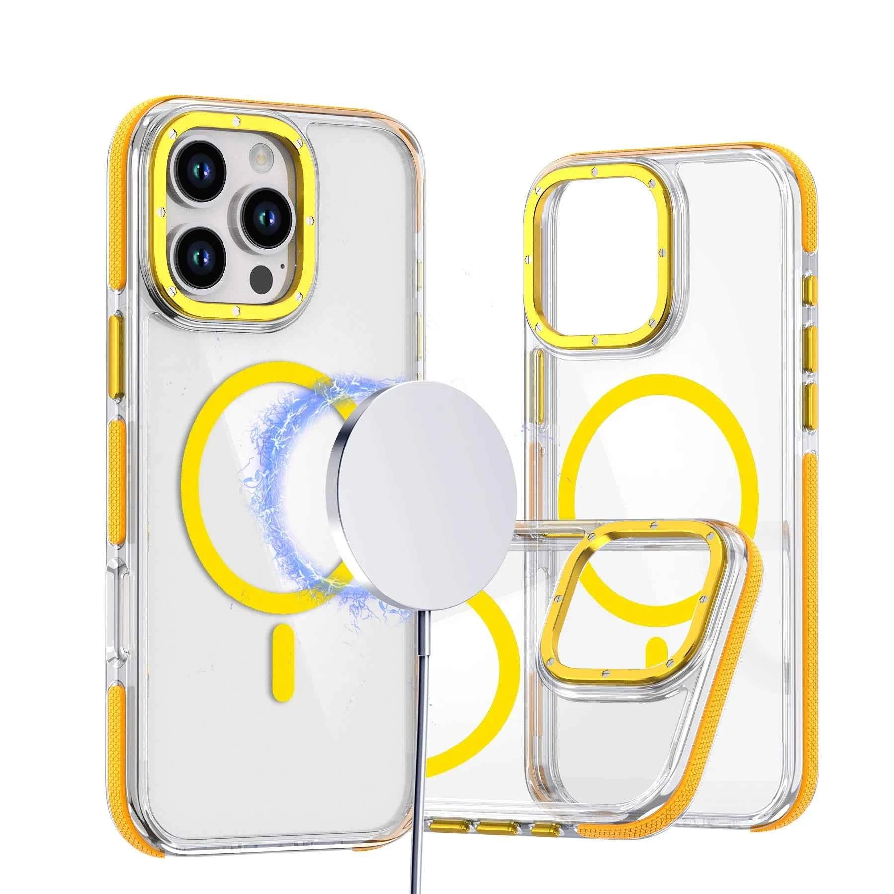 Muti Color Shockproof Clear Mobile Phone Cases Full Protection Magnetic Tpu+Pc Material Phone Cover for Iphone11-16 Series