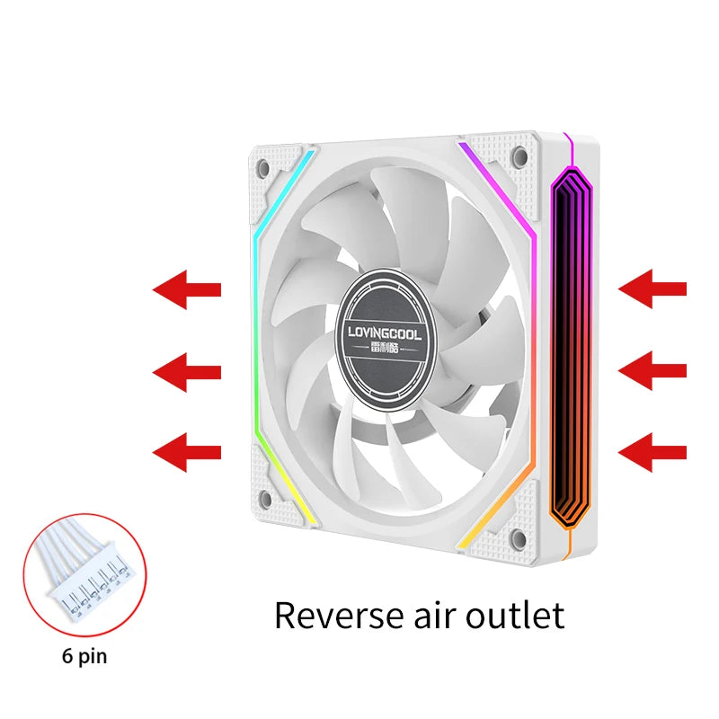 Lovingcool Newest Design Colorful LED Computer Case Fan PWM 120mm Ventiladores PC ARGB Fan 5V 3PIN 4PIN Plastic RGB 40000 Hrs