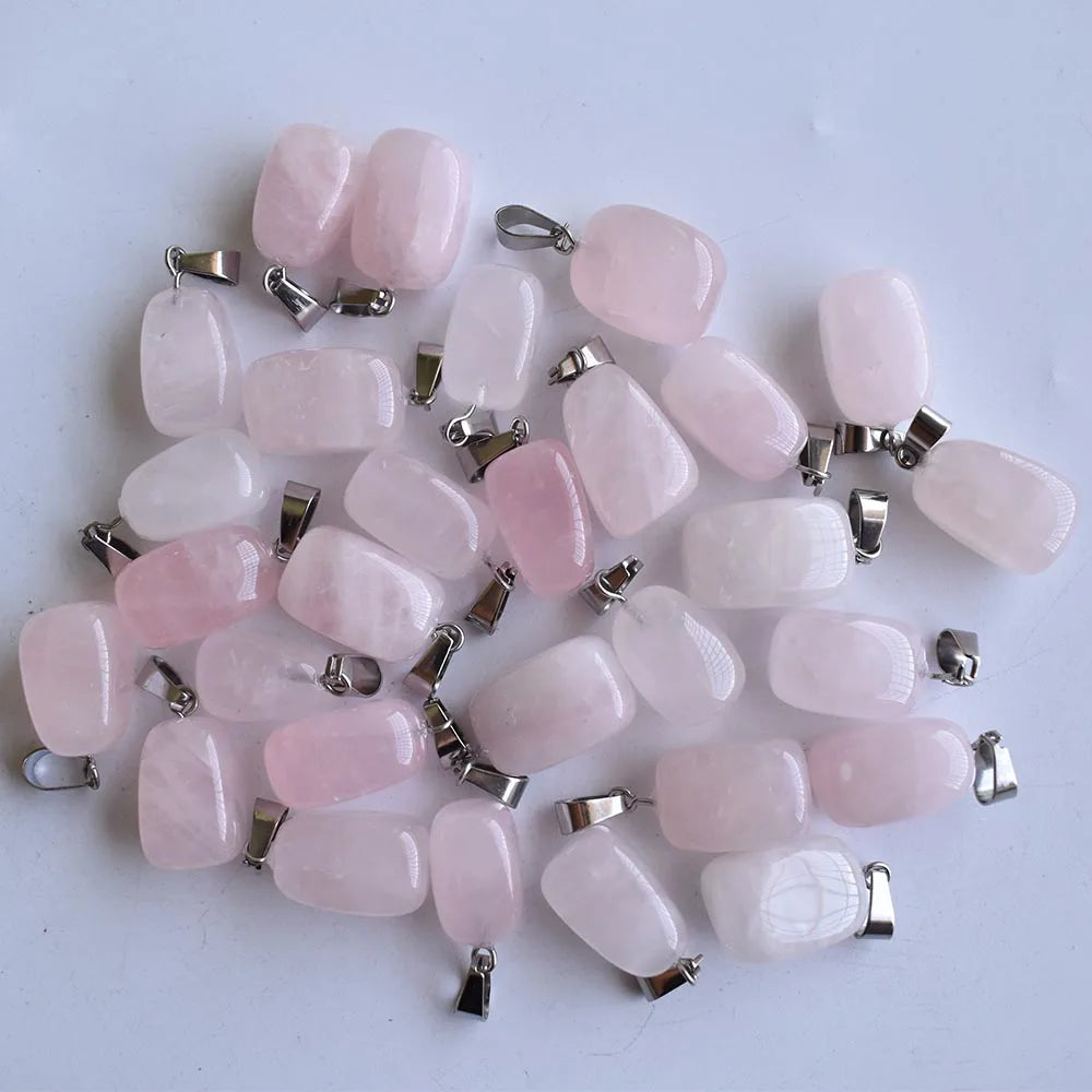 Free shipping hot-selling Good Quality  natural pink quartz  Irregular charm pendants 50pcs/lot wholesale free shipping