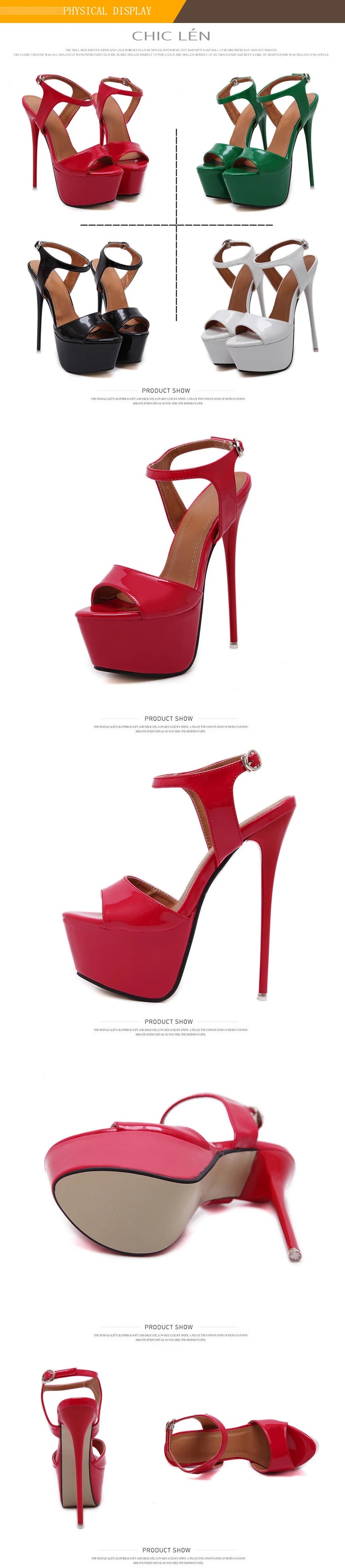 Aneikeh Big Shoe Size 41 42 43 44 45 46 16CM High Heels Sandals Summer Sexy Open Toe Party Dress Platform Gladiator Women Shoes