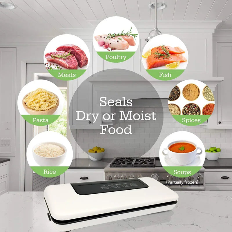 BioloMix Vacuum Sealer, Automatic Food Saver Machine for Food Preservation, Dry & Wet Mode for Sous Vide, 10 Vacuum Sealing Bags