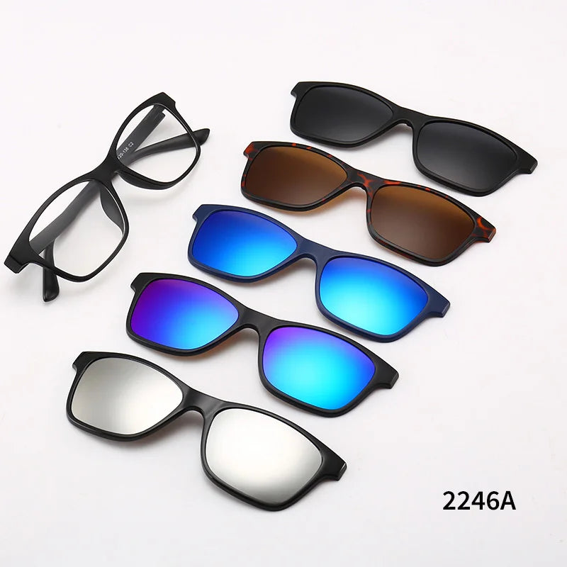 2264A Superhot Eyewear Men Women Magnet Spring Hinges Eyeglasses Polarized Magnetic Clip on Glasses