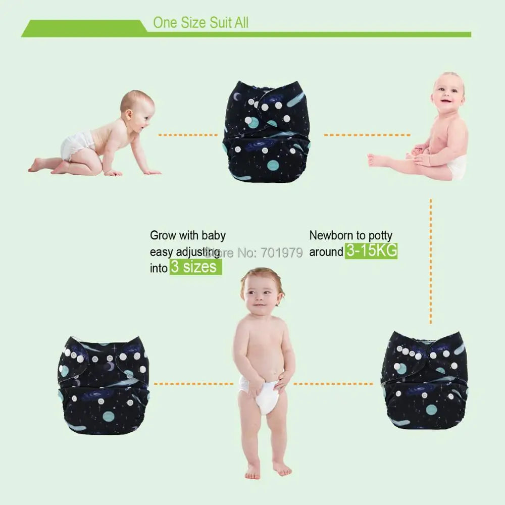 U Pick ALVABABY Digital Position Baby Cloth Diaper Reusable Baby Cloth Nappy with 1pc Microfiber Insert