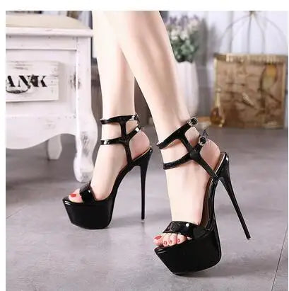 Aneikeh Big Shoe Size 41 42 43 44 45 46 16CM High Heels Sandals Summer Sexy Open Toe Party Dress Platform Gladiator Women Shoes