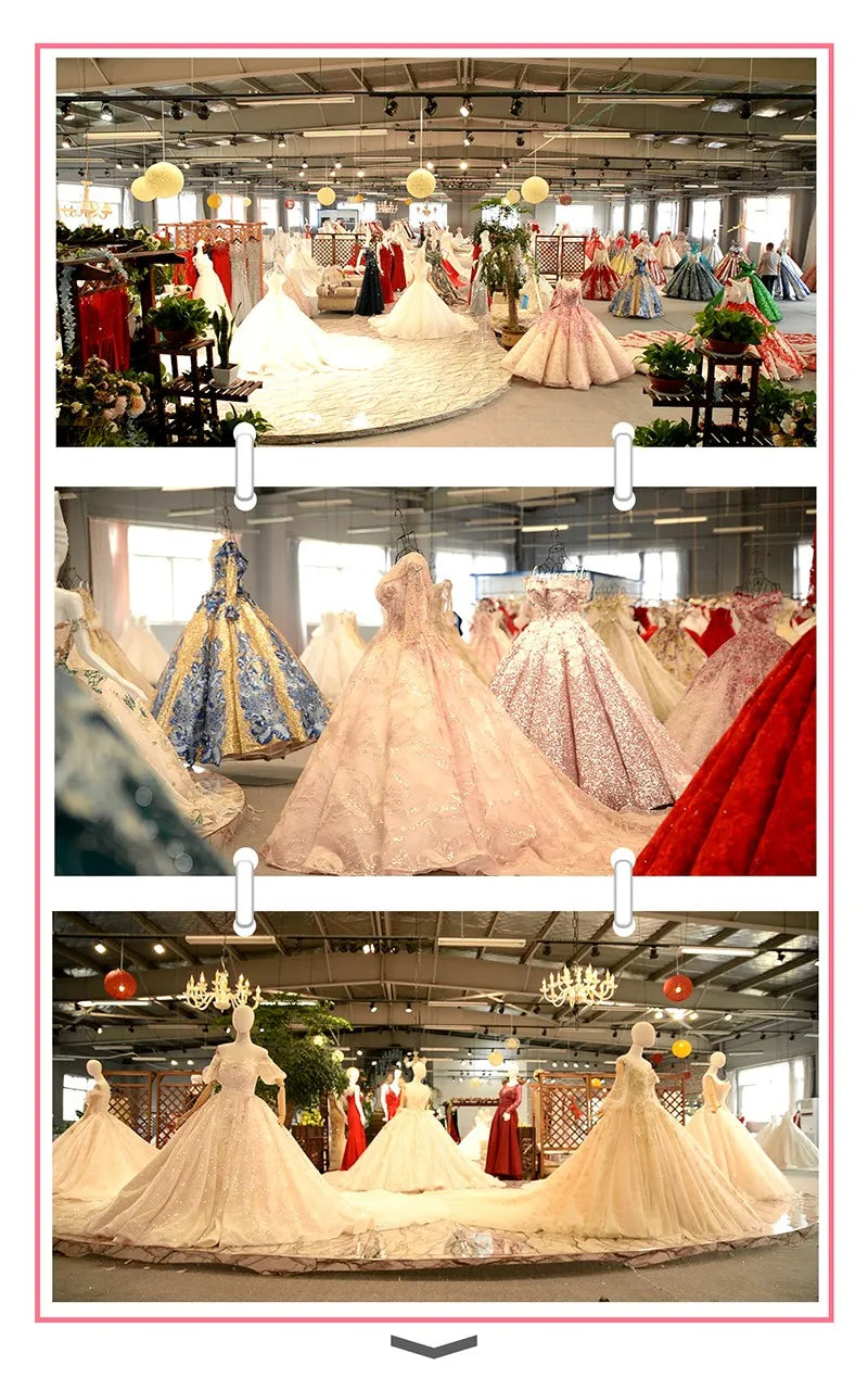 Jancember RSM67233 Ball Gowns for Women Wedding Gowns Dress Bridal Long Sleeve