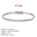 Fashion 2.5mm Zirconia Tennis Bracelet for Women Crystal Charm Designer Tennis Thin Chain Bracelet on Hand Wedding Jewelry KC128