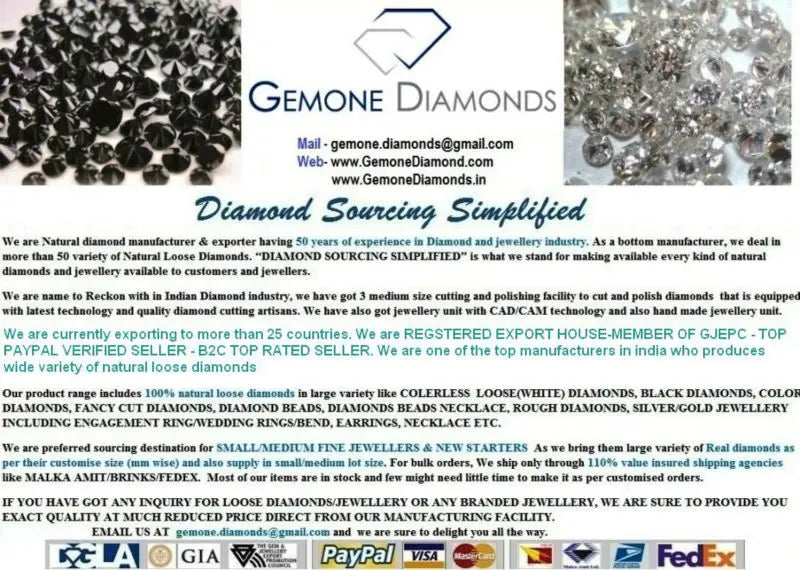 100% Genuine Round Jet Black Loose Diamonds for Making Fine Jewelry black Diamond Carat Direct from manufacture at low price