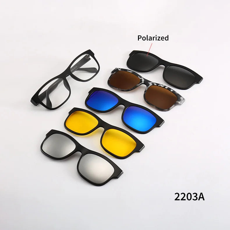 2264A Superhot Eyewear Men Women Magnet Spring Hinges Eyeglasses Polarized Magnetic Clip on Glasses