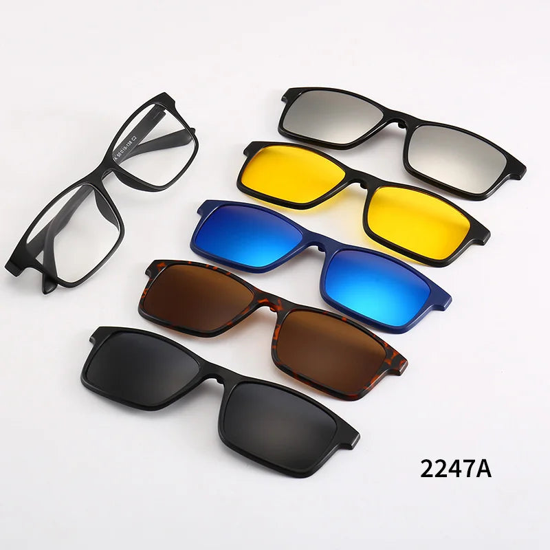2264A Superhot Eyewear Men Women Magnet Spring Hinges Eyeglasses Polarized Magnetic Clip on Glasses