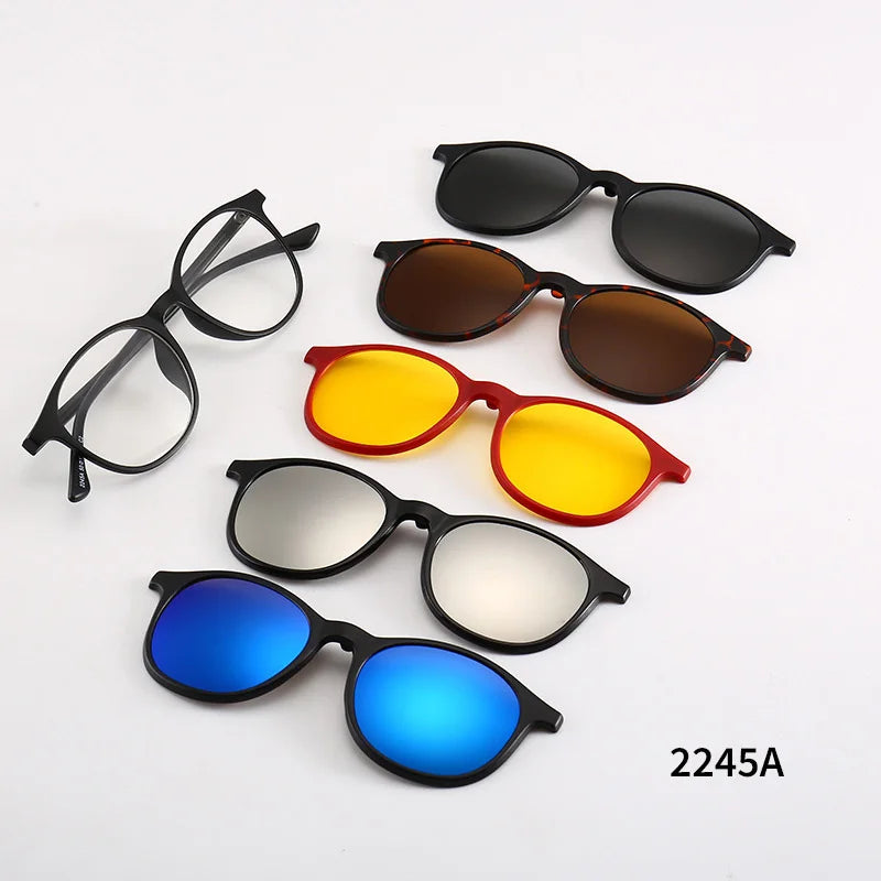 2264A Superhot Eyewear Men Women Magnet Spring Hinges Eyeglasses Polarized Magnetic Clip on Glasses