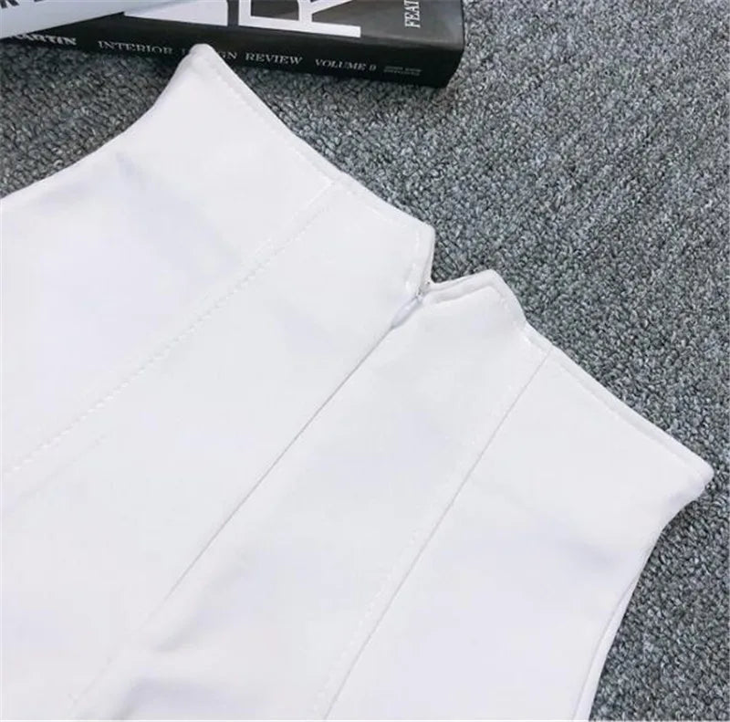 White Black Stretch Suit Shorts Women New Mini Short Femme High Waist Shorts Women Hotpants Elegant Wide Leg Summer Shorts C5378