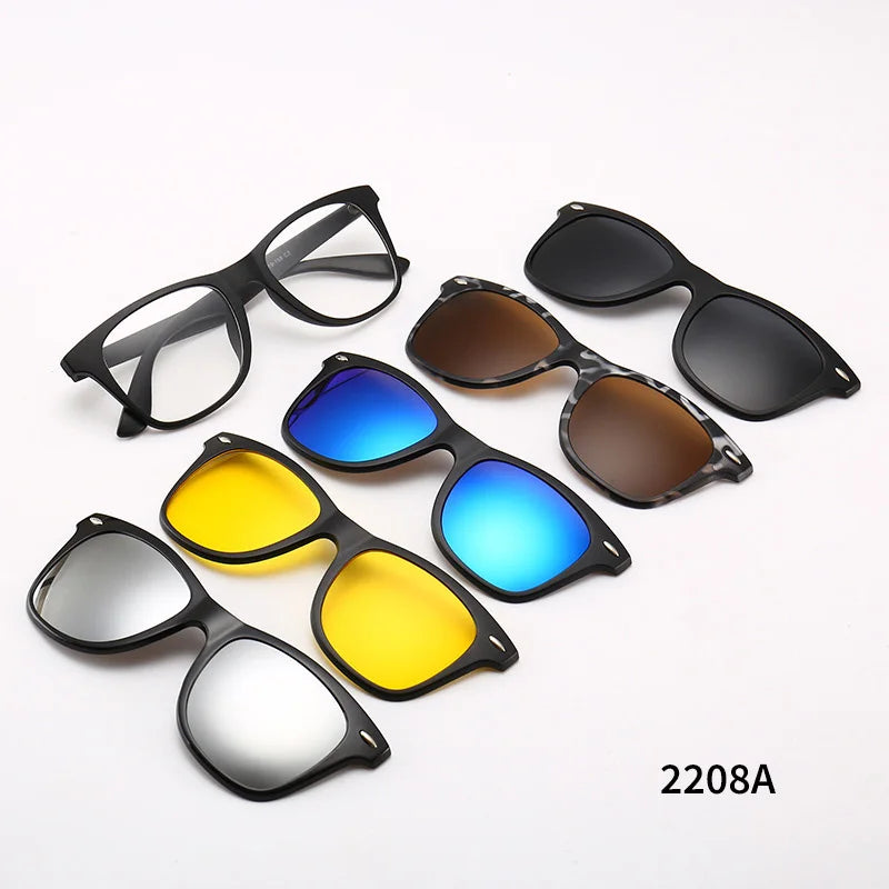 2264A Superhot Eyewear Men Women Magnet Spring Hinges Eyeglasses Polarized Magnetic Clip on Glasses