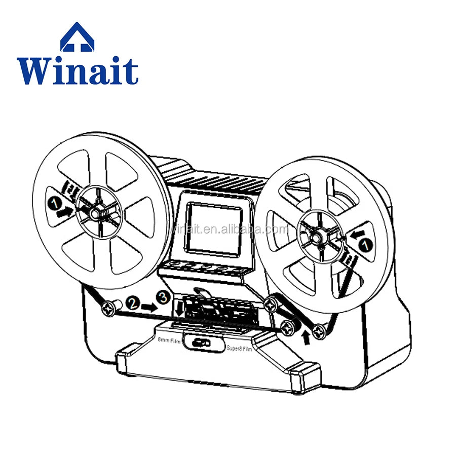 Winait Roll Film Scanner, Super 8/8mm Roll Film Digital Video Converter Mp4 Scanner