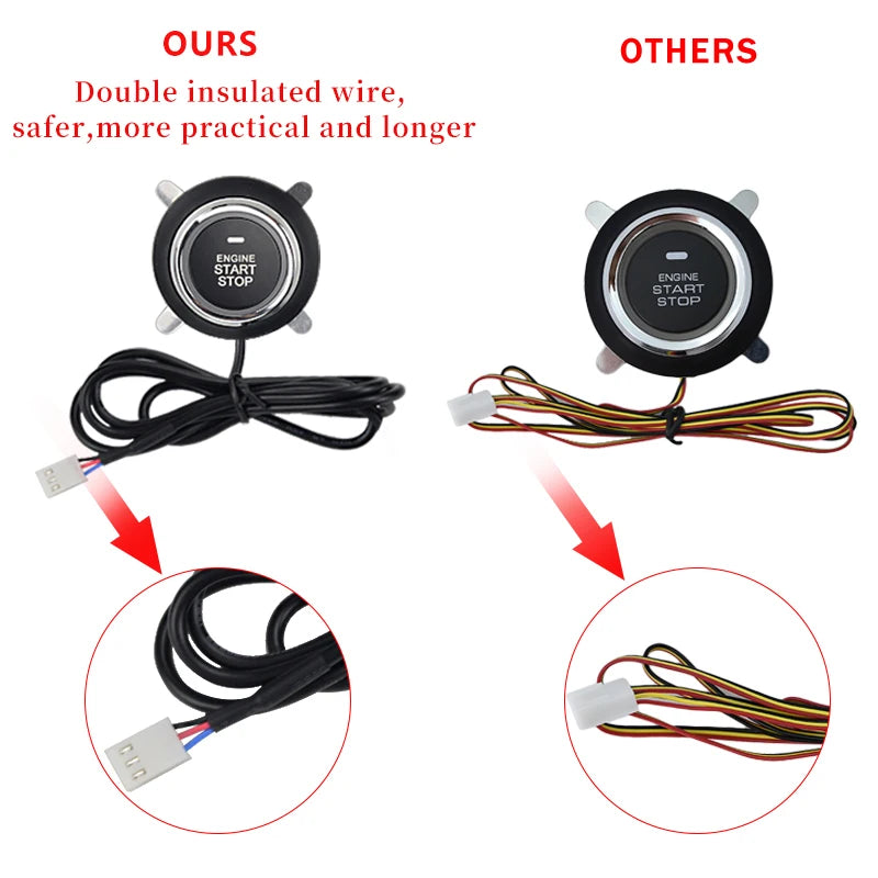 Auto Car One Start Stop Engine System with Remote Control Car PKE Keyless Entry Start System Open Trunk for 12V SUV Autostart