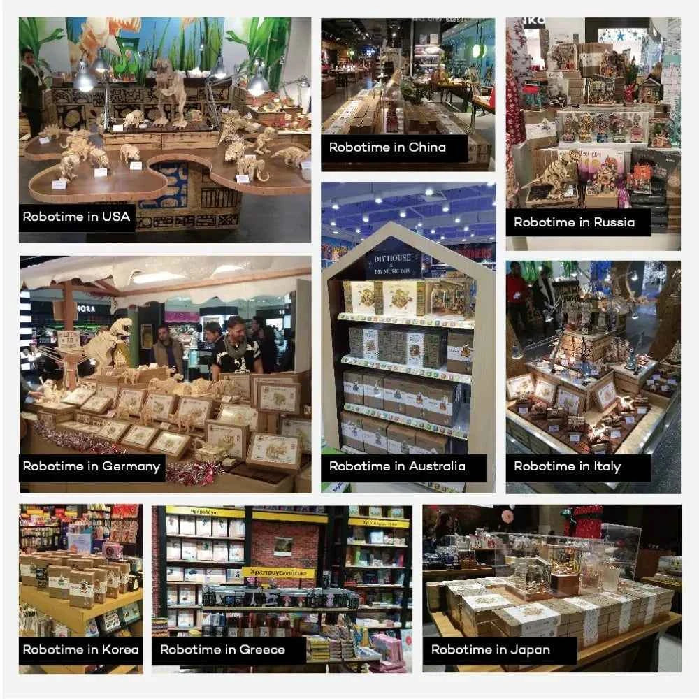 Robotime Self Wooden Assemble Toy LG501 DIY Wood Marble Run 3D Puzzle Mechanical Gear Model for Dropshipping