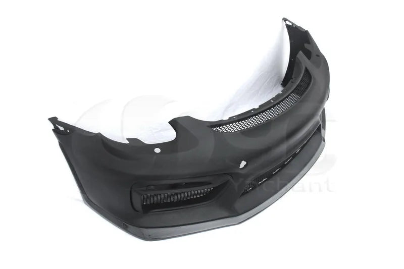 Portion Carbon Fiber Front Bumper Fit for 2014-2016 Cayman Boxster 981 GT4 Style Front Bumper FRP w CF Front Lip