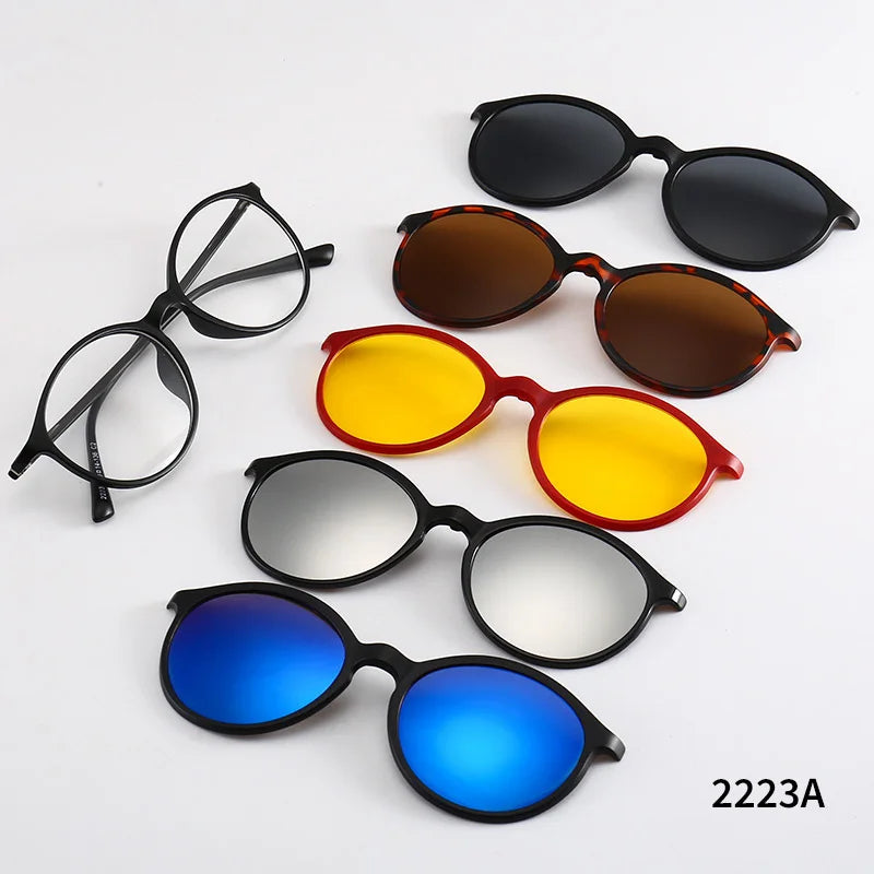 2264A Superhot Eyewear Men Women Magnet Spring Hinges Eyeglasses Polarized Magnetic Clip on Glasses