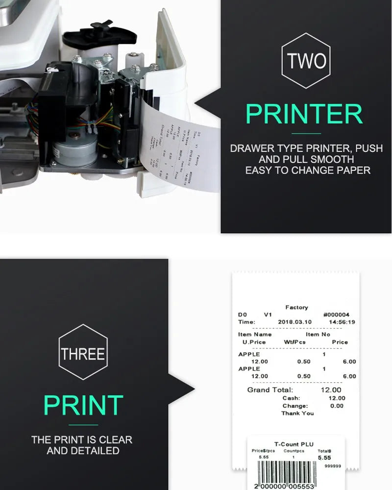 15kg/30kg Multi-Languages Label Printing Scale LCD Display Digital Barcode Scale