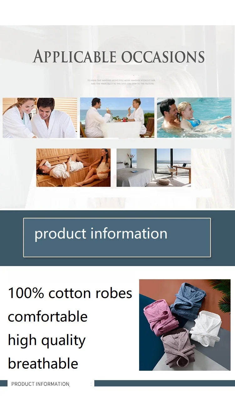 Autumn Winter Thick Pure Cotton Plain Color Bathrobes Sleepwear Robes Unisex Long-sleeve Absorbent Terry Bathrobe Hooded Pijamas