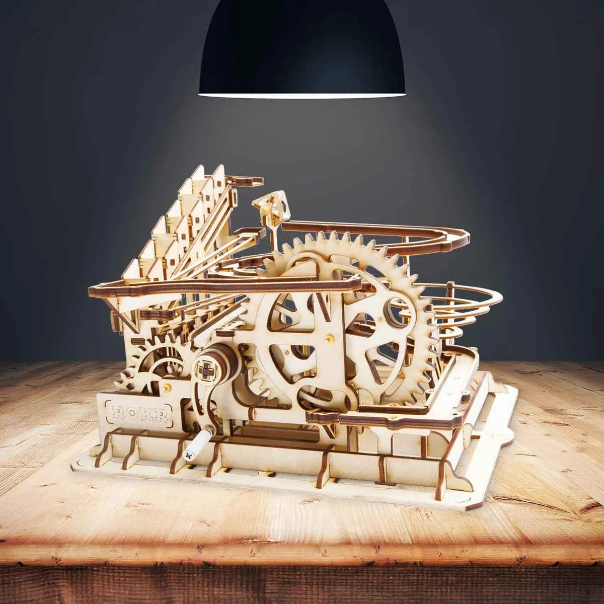 Robotime Self Wooden Assemble Toy LG501 DIY Wood Marble Run 3D Puzzle Mechanical Gear Model for Dropshipping