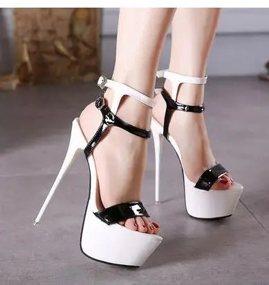 Aneikeh Big Shoe Size 41 42 43 44 45 46 16CM High Heels Sandals Summer Sexy Open Toe Party Dress Platform Gladiator Women Shoes